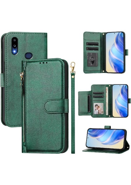 Samsung Galaxy A10S Için Flip Case Kart Tutucu Pu Deri Manyetik Fermuar (Yurt Dışından) indirimleri