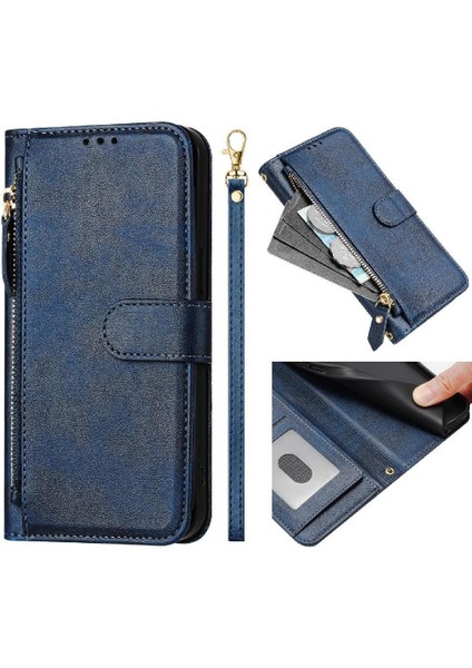 IPhone 11 Için Flip Case Pro Max Pu Deri Manyetik Fermuar Kart Tutucu (Yurt Dışından)