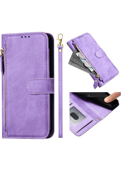 Samsung Galaxy A03 Fermuar Pu Deri Manyetik Kart Tutucu Için Flip Case (Yurt Dışından)