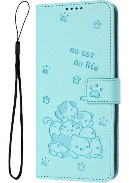 Vivo V50 5g Sevimli Kedi Kart Tutucu Için Flip Case Kickstand Deri Cüzdan (Yurt Dışından) modelleri