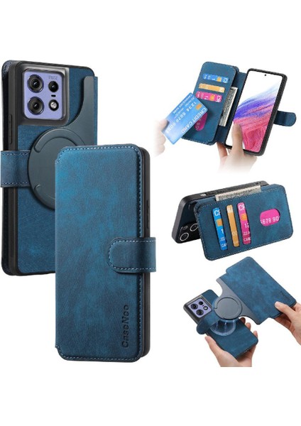 Motorola Edge 50 Pro Mıknatıs Koruyucu Malzeme Kartı Standı Için Flip Case (Yurt Dışından)