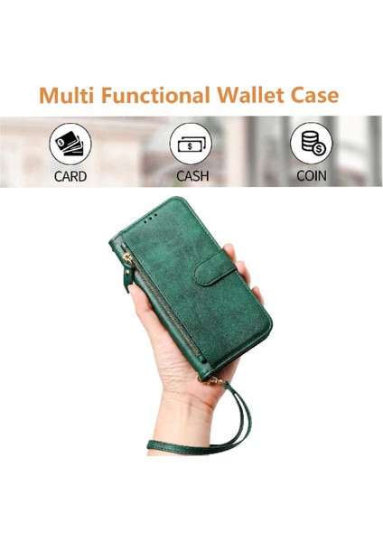 IPhone 6s Artı Pu Deri Manyetik Fermuar Kart Tutucu Için Flip Case (Yurt Dışından)