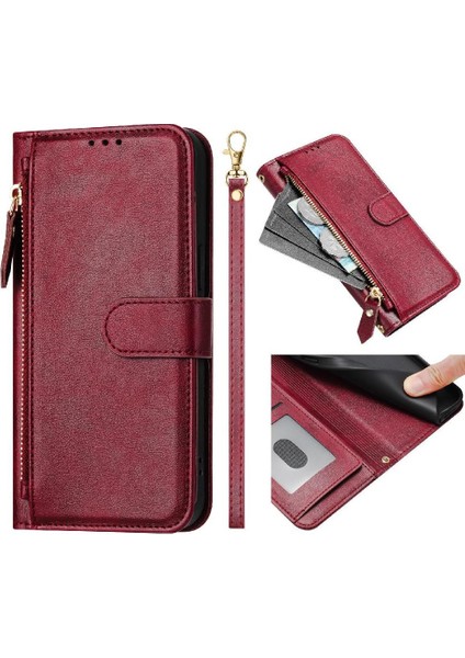 IPhone 6s Artı Pu Deri Manyetik Fermuar Kart Tutucu Için Flip Case (Yurt Dışından) fiyatları