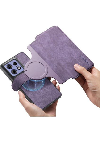 Motorola Edge 50 Pro Mıknatıs Koruyucu Malzeme Kartı Standı Için Flip Case (Yurt Dışından) modelleri