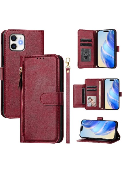 IPhone 12 Için Flip Case Fermuar Kart Tutucu Pu Deri Manyetik (Yurt Dışından) indirimleri