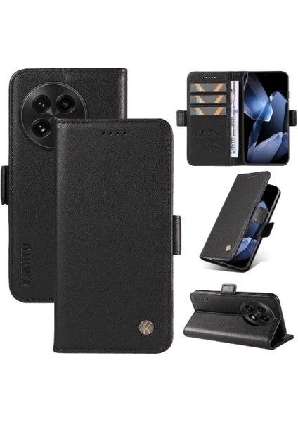 Oneplus 13 ve Zarif Logo Kabartma Premium Faux Deri Için Flip Case (Yurt Dışından)
