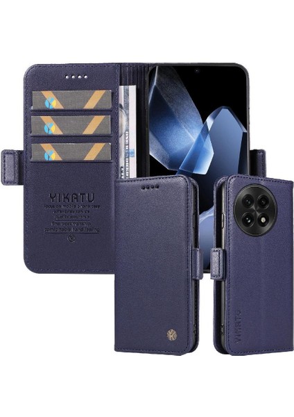 Oneplus 13 ve Zarif Logo Kabartma Premium Faux Deri Için Flip Case (Yurt Dışından)