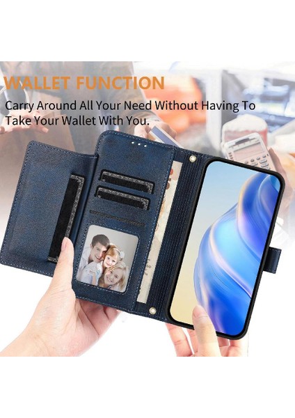 IPhone 12 Için Flip Case Pro Max Pu Deri Manyetik Fermuar Kart Tutucu (Yurt Dışından)
