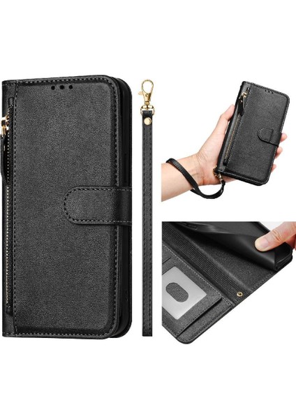IPhone 11 Için Flip Case Pro Max Pu Deri Manyetik Fermuar Kart Tutucu (Yurt Dışından)