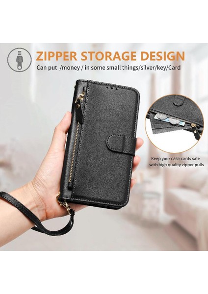 IPhone 14 Için Flip Case Kart Tutucu Fermuar Pu Deri Manyetik (Yurt Dışından) indirimleri