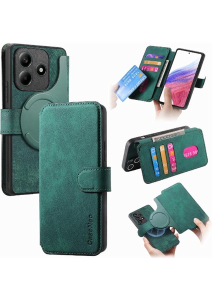 Xiaomi Redmi Note 14 4g Kart Standı Mıknatıs Koruyucu Malzeme Için Flip Case (Yurt Dışından)