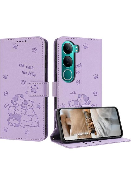 Vıvo Y300 5g Için Flip Case Pu Deri Kart Tutucu Kickstand Deri Sevimli (Yurt Dışından)