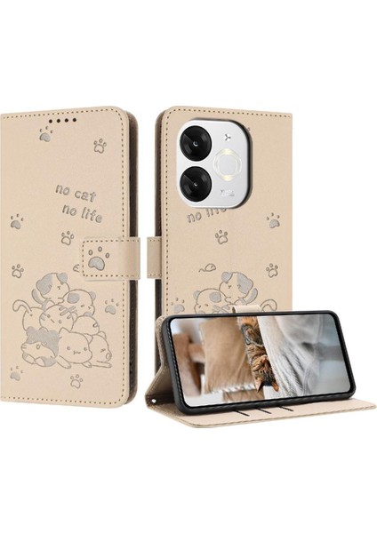 Itel A80 4g Kart Tutucu Için Flip Case Kickstand Deri Cüzdan Pu Deri (Yurt Dışından)