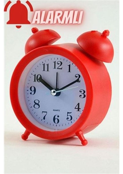 Canlı Kırmızı Cartoon Alarmlı Masa Saati, Şık ve Fonksiyonel Tasarım modelleri