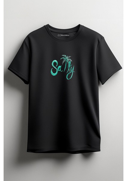 Salty Baskılı Unisex T-Shirt Siyah