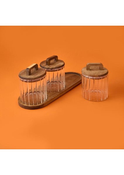 Kapaklı Cam Baharatlık Seti - Kahverengi / Şeffaf - 600 ml modelleri