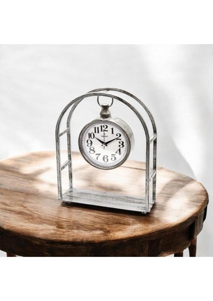 Gümüş Gri Metal Masa Saati, Modern Şık Tasarım ve Kaliteli Gövde ile Şıklık Sağlar