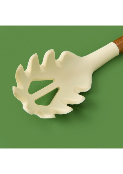 Saplı Silikon Makarna Kevgiri - Bej / Kahverengi - 32 cm fırsatları