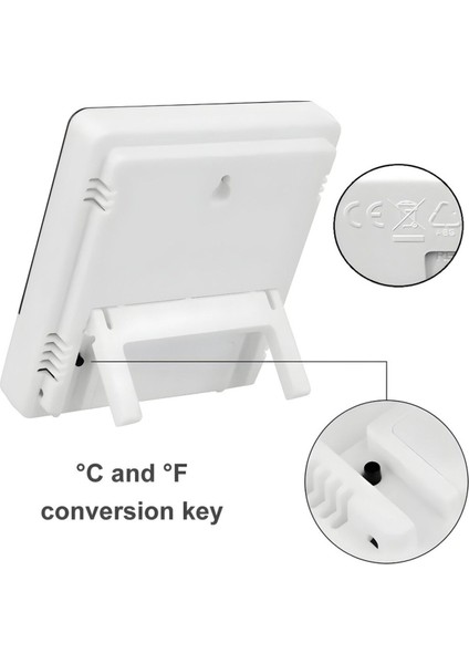 Beyaz Dijital Termometre Nem Ölçer Masa Saati, Pratik ve Şık Tasarım fırsatları