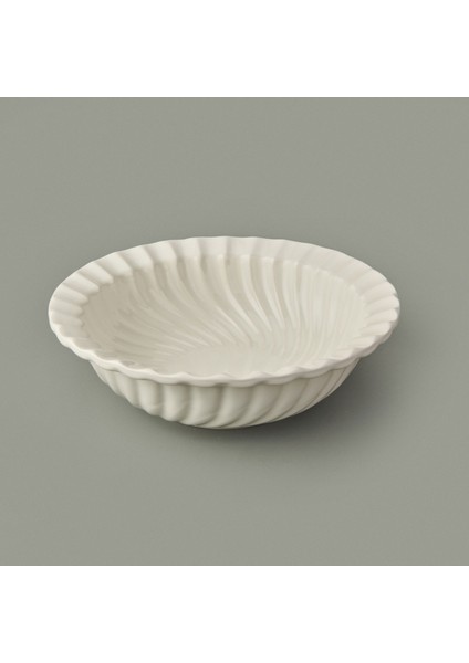 Ipek Porselen Papatya Salata Kasesi - Krem - 21X11 cm