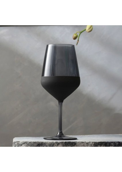 4'lü Ayaklı Bardak - Siyah - 490 ml