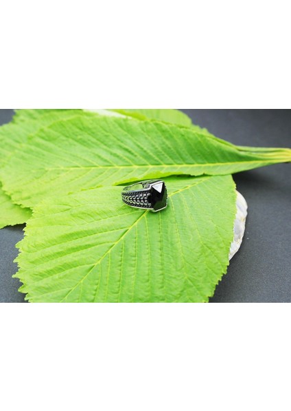 Fasetli Opsidyen Taşlı Gece Sancaktarı Yüzük modelleri