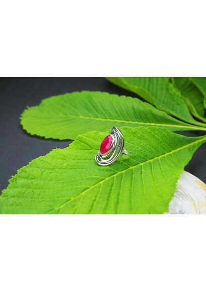 Yakut taşlı Gümüş Yüzük