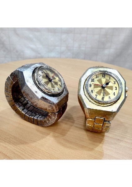 Gold ve Kahverengi Masa Üstü Kol Saati Seti, Şık ve Kullanışlı Tasarım