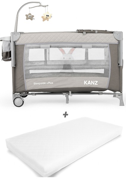 Sleepside +Plus Anne Yanı Park Yatak Gri - Yatak