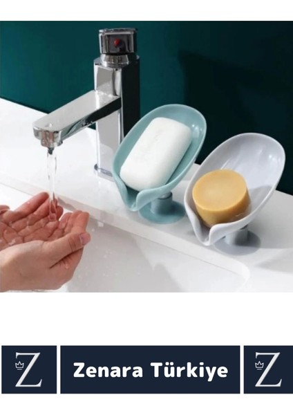 Banyo Mutfak Lavabo Sabun Sünger Montajsız Su Giderli Küflenme Kuruma Koku Önleyen Vantuzlu Sabunluk