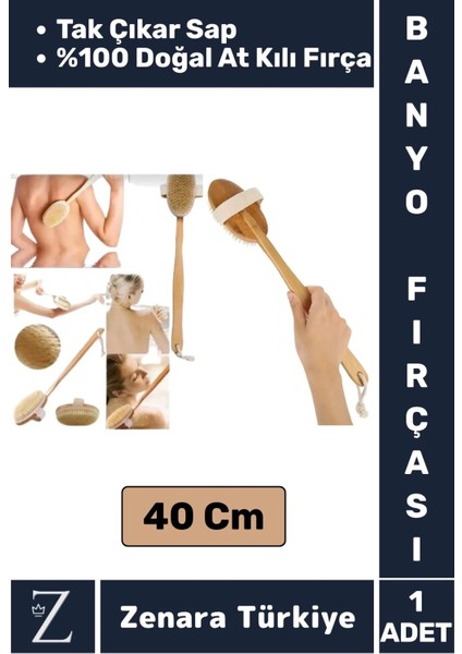 %100 Doğal Yumuşak Vücut Masajı Etkili Uzun Saplı At Kılı Duş Banyo Fırçası