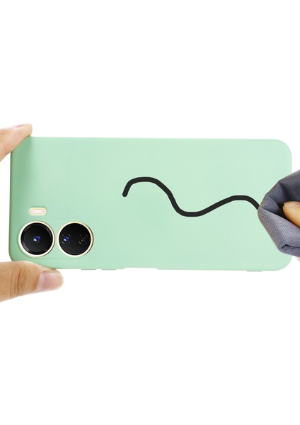 Vivo Y16 4g Telefon Kılıfı, Sıvı Silikon + Yumuşak Astar Koruyucu Arka Kapak ve Kayış-Yeşil (Yurt Dışından) modelleri