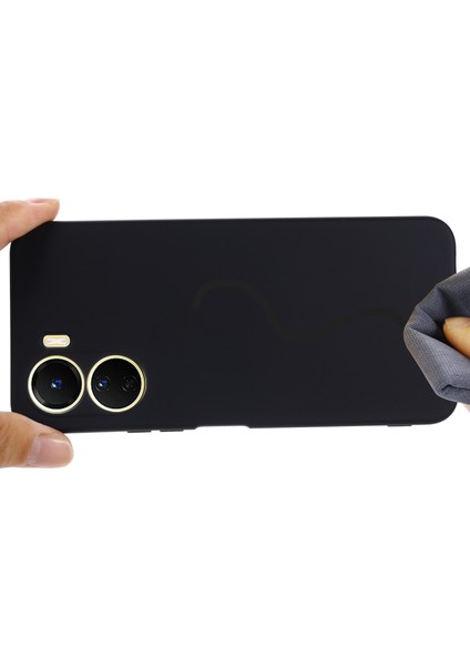 Vivo Y16 4g Telefon Kılıfı, Sıvı Silikon + Yumuşak Astar Koruyucu Arka Kapak ve Kayış-Siyah (Yurt Dışından) modelleri