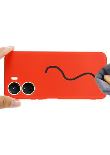 Vivo Y16 4g Telefon Kılıfı, Sıvı Silikon + Yumuşak Astar Koruyucu Arka Kapak ve Kayış-Kırmızı (Yurt Dışından) modelleri