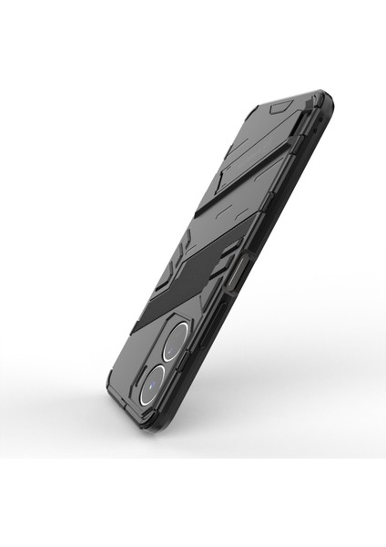 Vivo Y16 4g Kickstand Telefon Kılıfı Çift Katmanlı Tasarım Yumuşak Tpu Sert Pc Darbeye Dayanıklı Koruyucu Kılıf-Siyah (Yurt Dışından) fırsatları