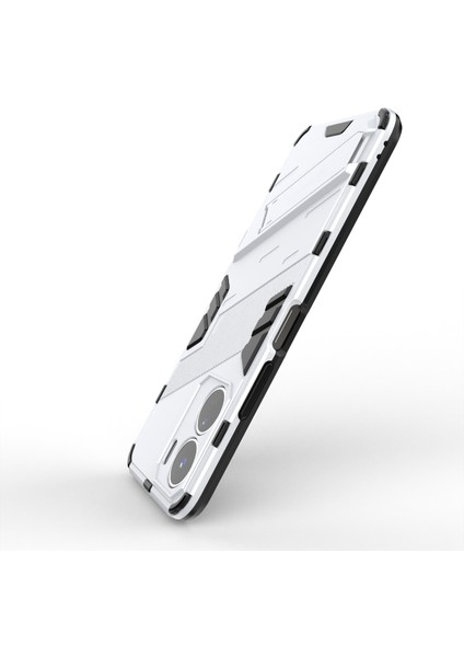 Vivo Y16 4g Kickstand Telefon Kılıfı Çift Katmanlı Tasarım Yumuşak Tpu Sert Pc Darbeye Dayanıklı Koruyucu Kılıf-Beyaz (Yurt Dışından) fırsatları