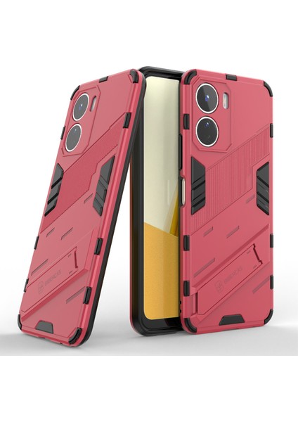 Vivo Y16 4g Kickstand Telefon Kılıfı Çift Katmanlı Tasarım Yumuşak Tpu Sert Pc Darbeye Dayanıklı Koruyucu Kılıf-Gül (Yurt Dışından) fiyatları