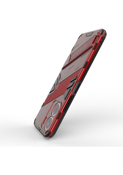 Vivo Y16 4g Kickstand Telefon Kılıfı Çift Katmanlı Tasarım Yumuşak Tpu Sert Pc Darbeye Dayanıklı Koruyucu Kılıf-Kırmızı (Yurt Dışından) fırsatları
