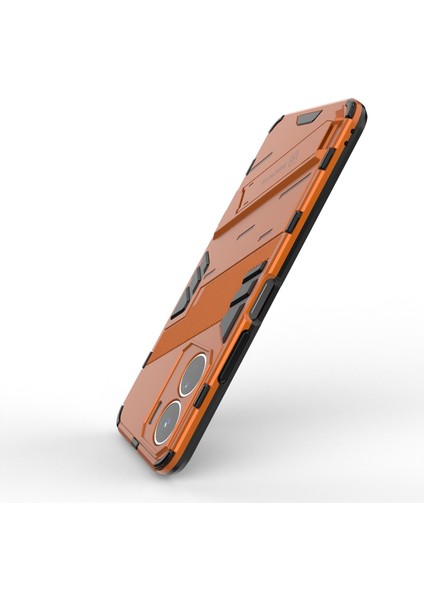 Vivo Y16 4g Kickstand Telefon Kılıfı Çift Katmanlı Tasarım Yumuşak Tpu Sert Pc Darbeye Dayanıklı Koruyucu Kılıf-Turuncu (Yurt Dışından) fırsatları