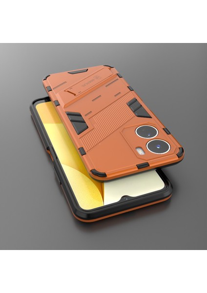 Vivo Y16 4g Kickstand Telefon Kılıfı Çift Katmanlı Tasarım Yumuşak Tpu Sert Pc Darbeye Dayanıklı Koruyucu Kılıf-Turuncu (Yurt Dışından) indirimleri