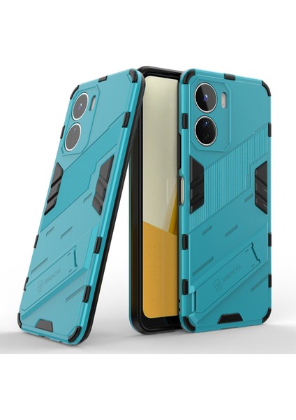 Vivo Y16 4g Kickstand Telefon Kılıfı Çift Katmanlı Tasarım Yumuşak Tpu Sert Pc Darbeye Dayanıklı Koruyucu Kılıf-Bebek Mavisi (Yurt Dışından) fiyatları