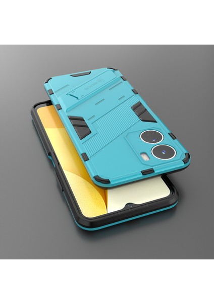 Vivo Y16 4g Kickstand Telefon Kılıfı Çift Katmanlı Tasarım Yumuşak Tpu Sert Pc Darbeye Dayanıklı Koruyucu Kılıf-Bebek Mavisi (Yurt Dışından) indirimleri