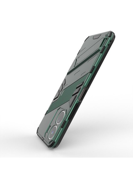 Vivo Y16 4g Kickstand Telefon Kılıfı Çift Katmanlı Tasarım Yumuşak Tpu Sert Pc Darbeye Dayanıklı Koruyucu Kılıf-Yeşil (Yurt Dışından) fırsatları
