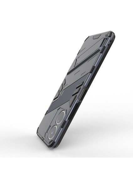 Vivo Y16 4g Kickstand Telefon Kılıfı Çift Katmanlı Tasarım Yumuşak Tpu Sert Pc Darbeye Dayanıklı Koruyucu Kılıf-Gri (Yurt Dışından) fırsatları
