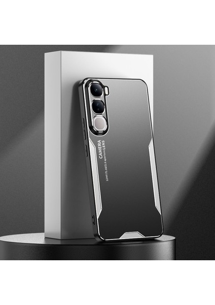 Vivo V40 Lite (Endonezya) 4g Telefon Kılıfı Alüminyum Alaşımlı Tpu Pc Arka Kapak-Gümüş (Yurt Dışından)