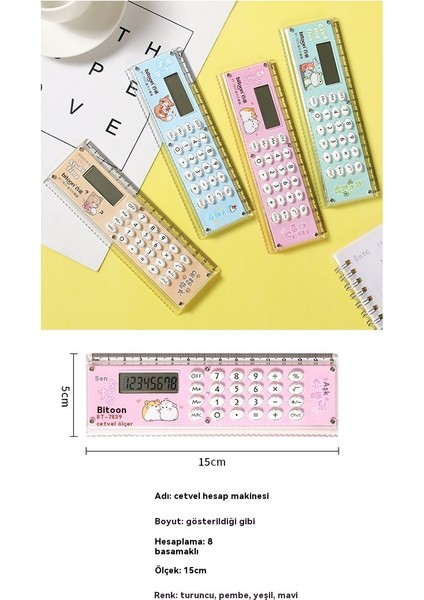 Öğrenci Karikatür Sevimli Kişilik Yaratıcı Hesap Makinesi Cetvel (Yurt Dışından) fırsatları