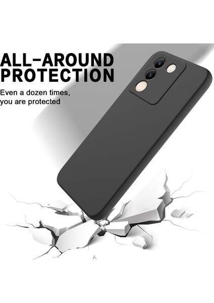 Vivo Y200(HINDISTAN)5G Kılıf Yumuşak Astarlı Çizilmez Sıvı Silikon Kılıf Kayışlı-Siyah (Yurt Dışından) modelleri