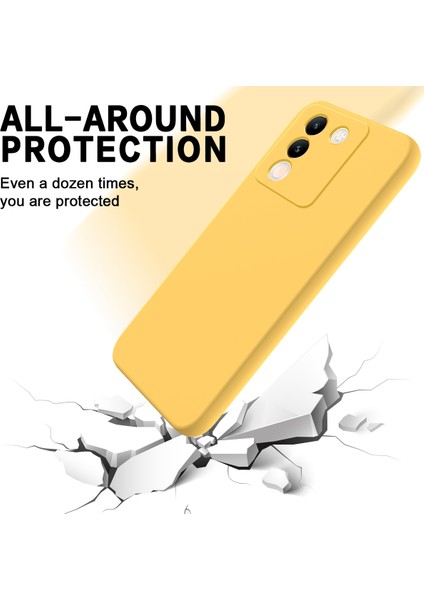 Vivo Y200(HINDISTAN)5G Kılıf Yumuşak Astarlı Çizilmez Sıvı Silikon Kılıf Kayışlı-Sarı (Yurt Dışından) modelleri