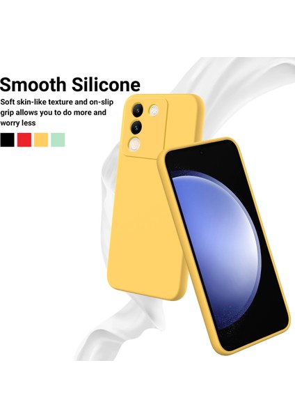 Vivo Y200(HINDISTAN)5G Kılıf Yumuşak Astarlı Çizilmez Sıvı Silikon Kılıf Kayışlı-Sarı (Yurt Dışından) fırsatları