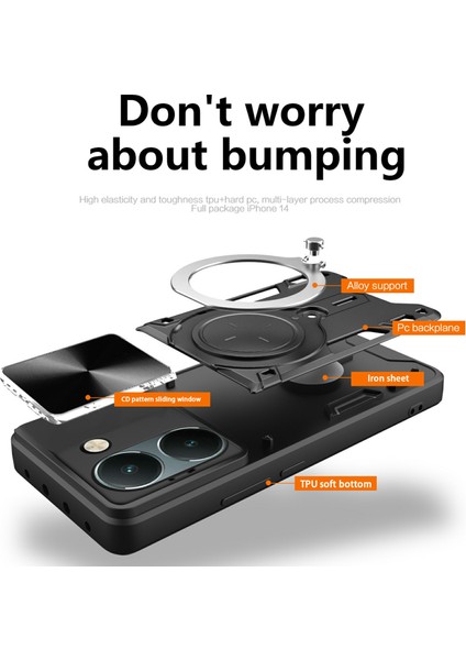 Vivo Y36 5g (KÜRESEL)/Y36 4g (KÜRESEL)/Y36 4g (HINDISTAN)/Y78 5g (Çin) Kılıf Tpu+Pc Destekli Telefon Kılıfı-Kırmızı (Yurt Dışından) fırsatları